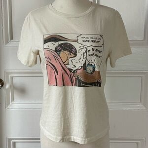 NWT RE/DONE Women’s Classic Tee Saturday Vintage White Comic Pop Art 60s Medium